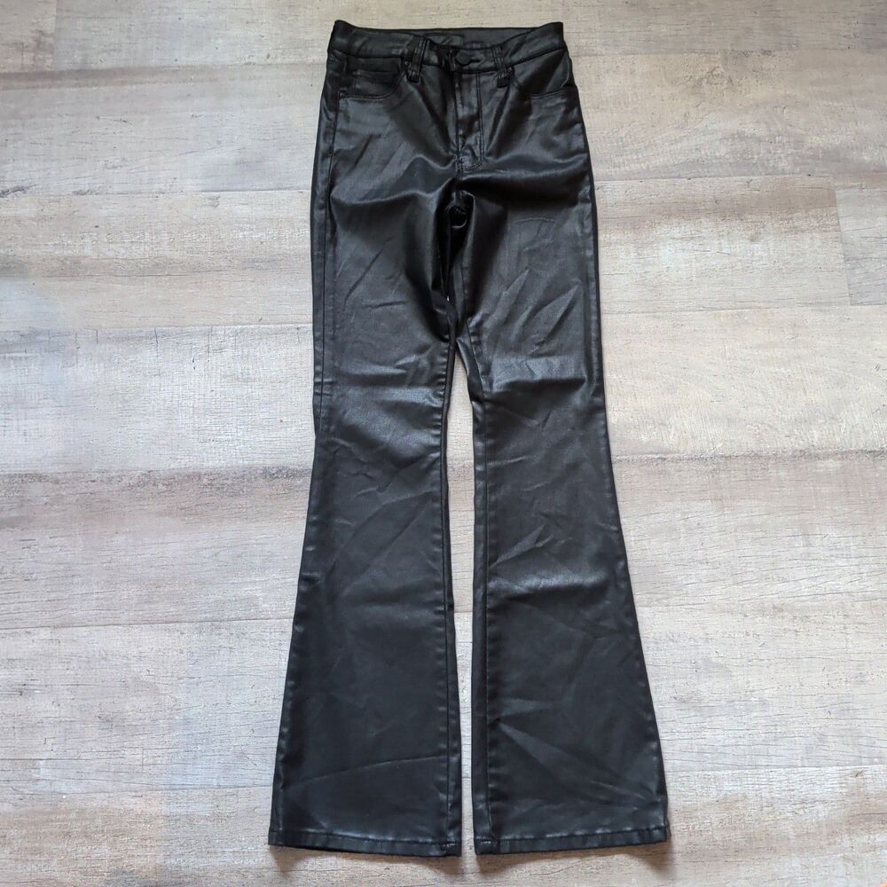 ​KUT from the Kloth Black Coated High Rise Fab Ab Flare Pants Size 00